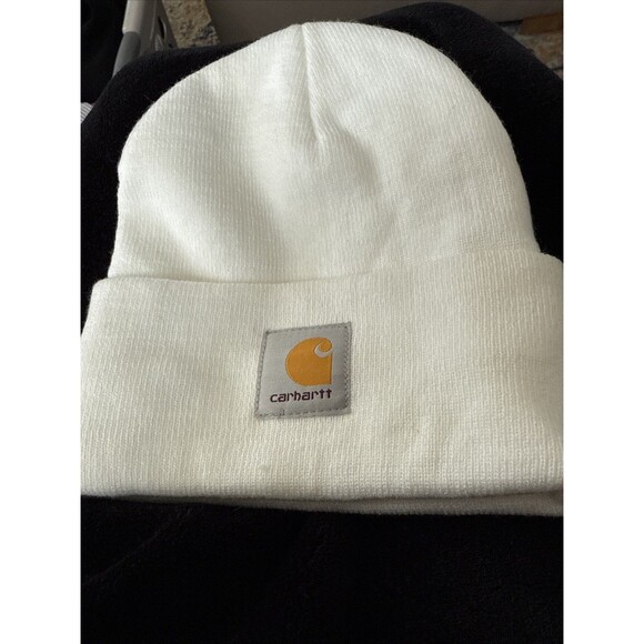 Carhartt Unisex Knit Cuffed Beanie Classic Hat Cap Cream - Picture 1 of 2